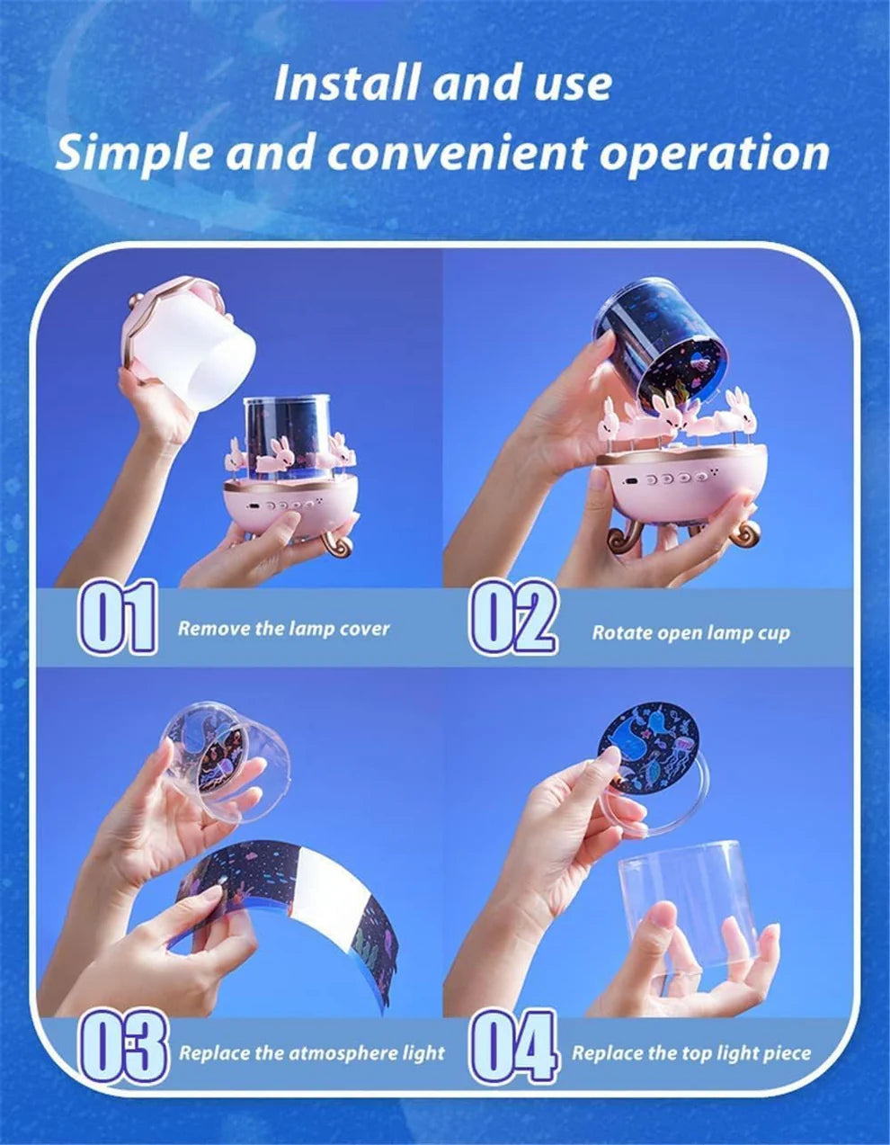 š Galaxy Bunny Projector Lamp āØ