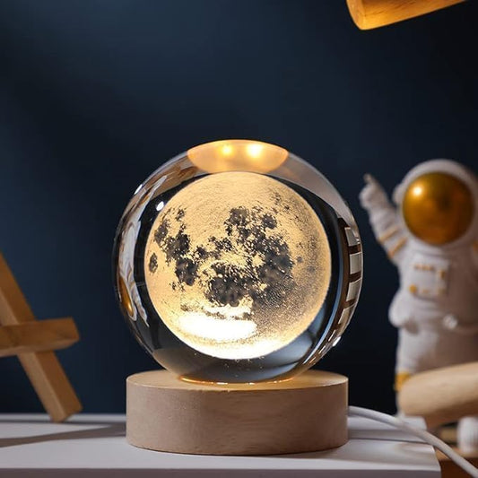 3D Moon Crystal Ball Night Lamp 🌙