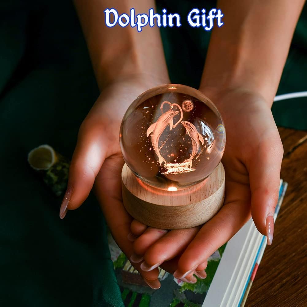 3D Dolphin Crystal Ball Night Lamp 🌙