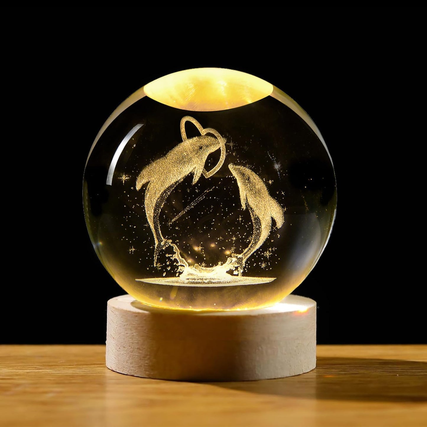 3D Dolphin Crystal Ball Night Lamp 🌙
