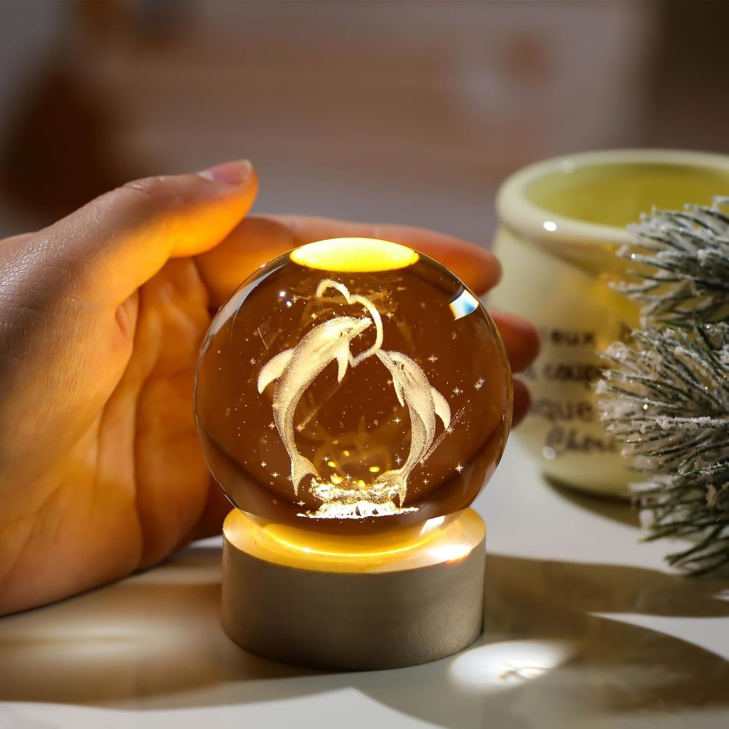 3D Dolphin Crystal Ball Night Lamp 🌙