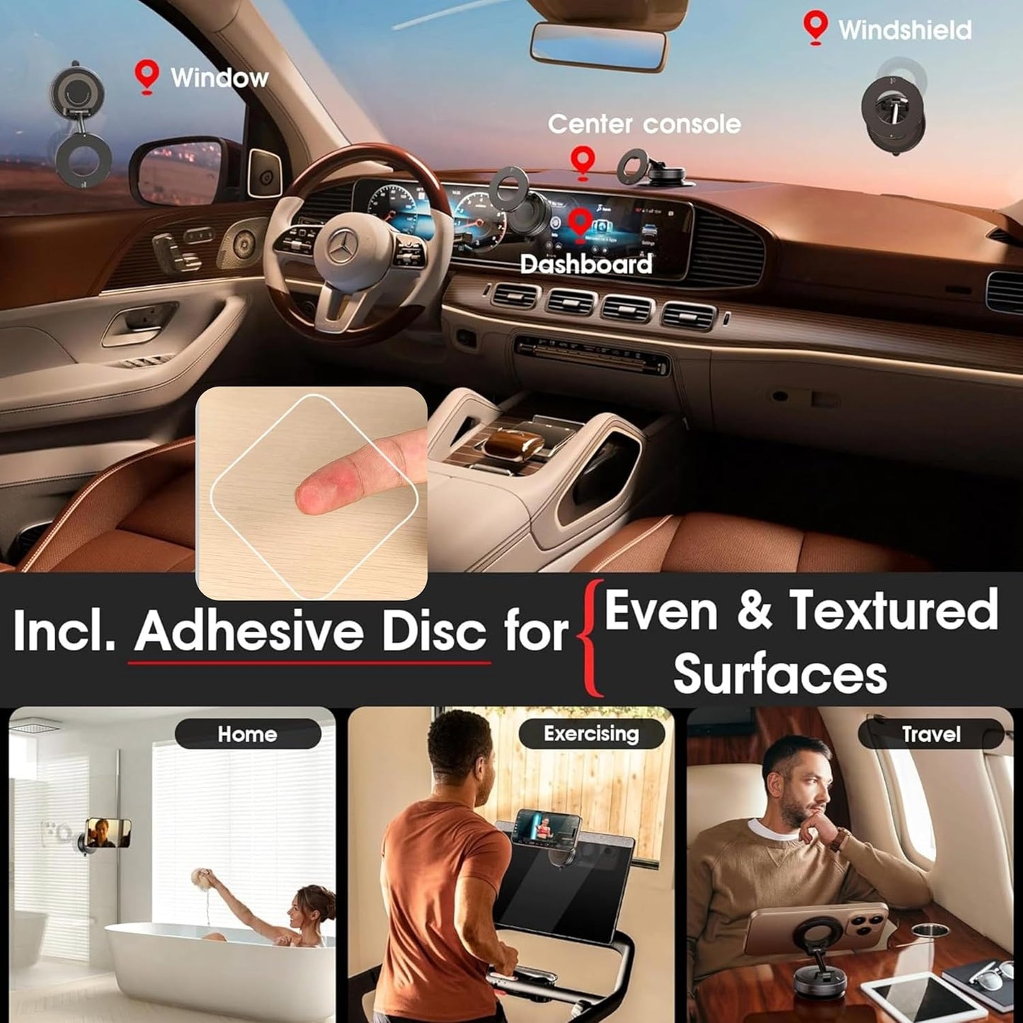 Vacuum Magnetic Car Phone Holder 360°