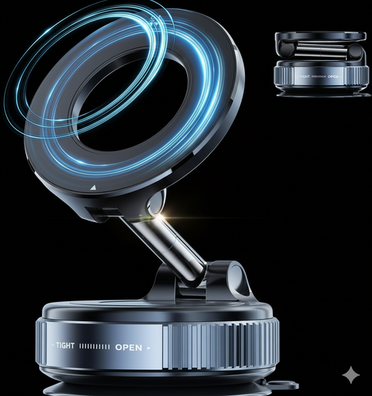 Vacuum Magnetic Car Phone Holder 360°